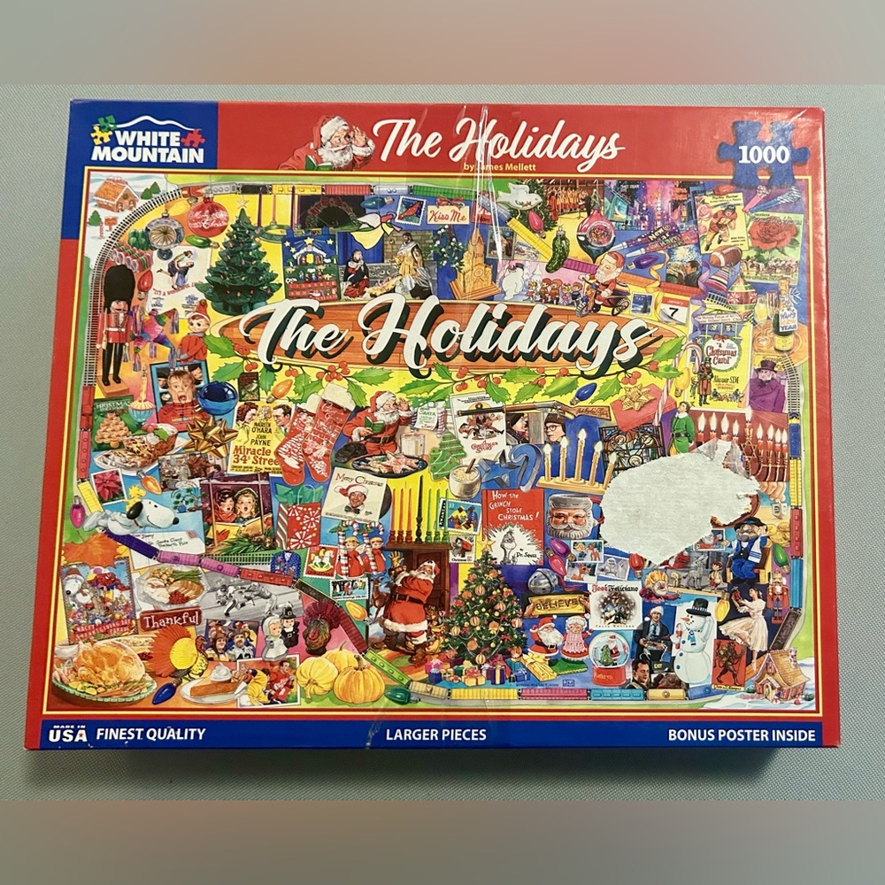 White Mountain Jigsaw Puzzle The Holidays 1000 Pieces James Mellet Complete